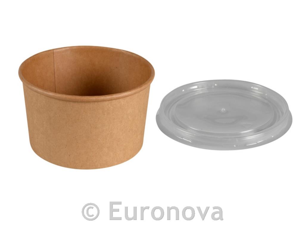 Kraft papirnata skleda / 12cm / 570ml / pokrov / 50kos