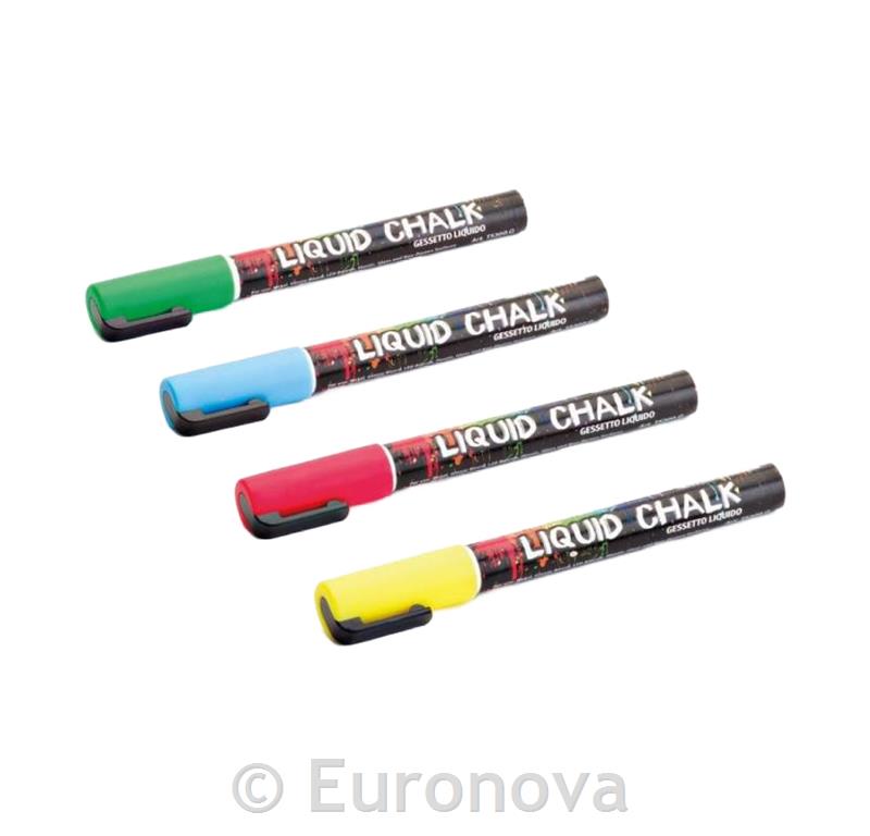 Marker tekoča kreda / 4 barve / 3mm