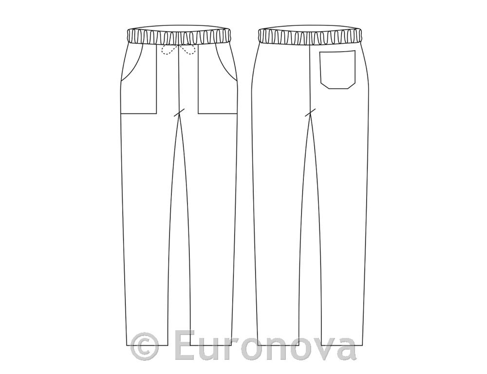 Kuharske hlače / Coulisse pockets / bele / M