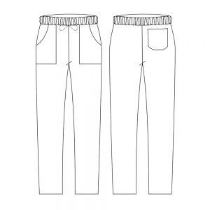 Kuharske hlače / Coulisse pockets / črne / XXXL