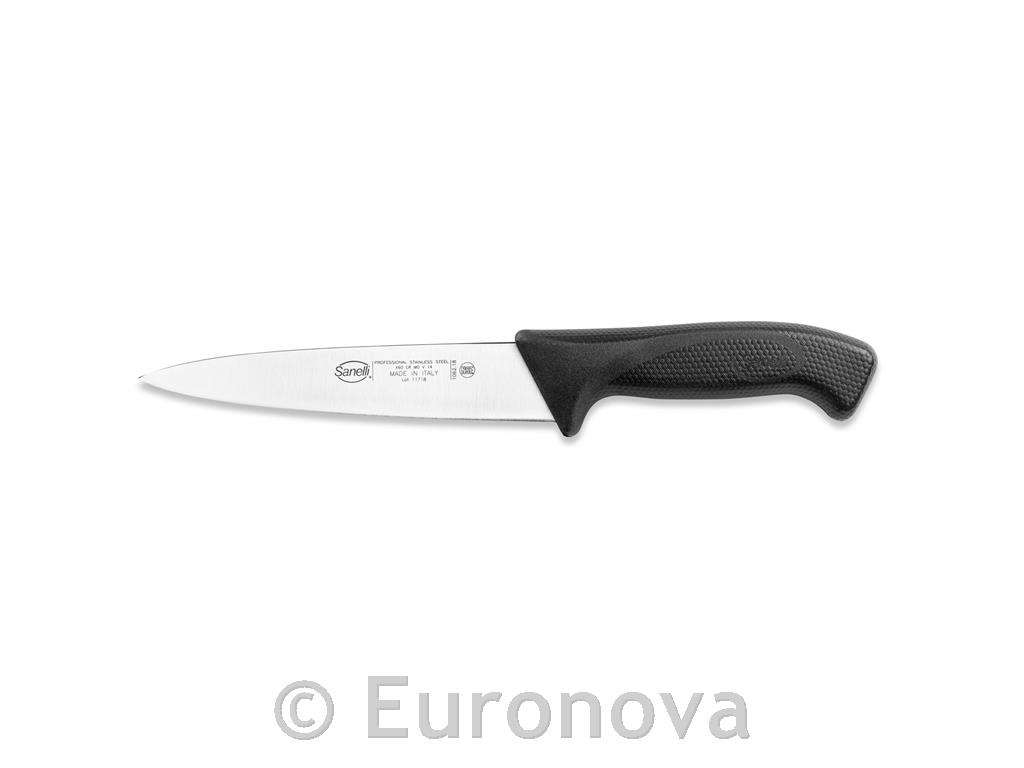 Vbodni mesarski nož / 18cm / črn / Skin